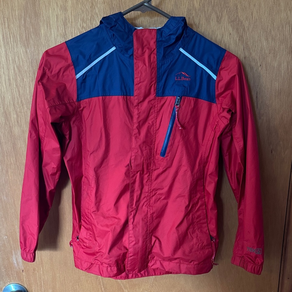 L.L. Bean Kids Red and Navy Raincoat